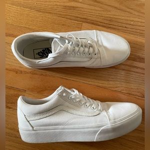 white platform vans. size 11.